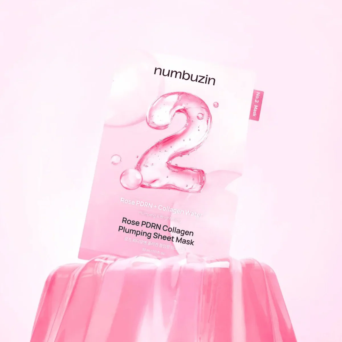 No.2 Rose PDRN Collagen Plumping Sheet Mask Box [5pcs] - Image 2