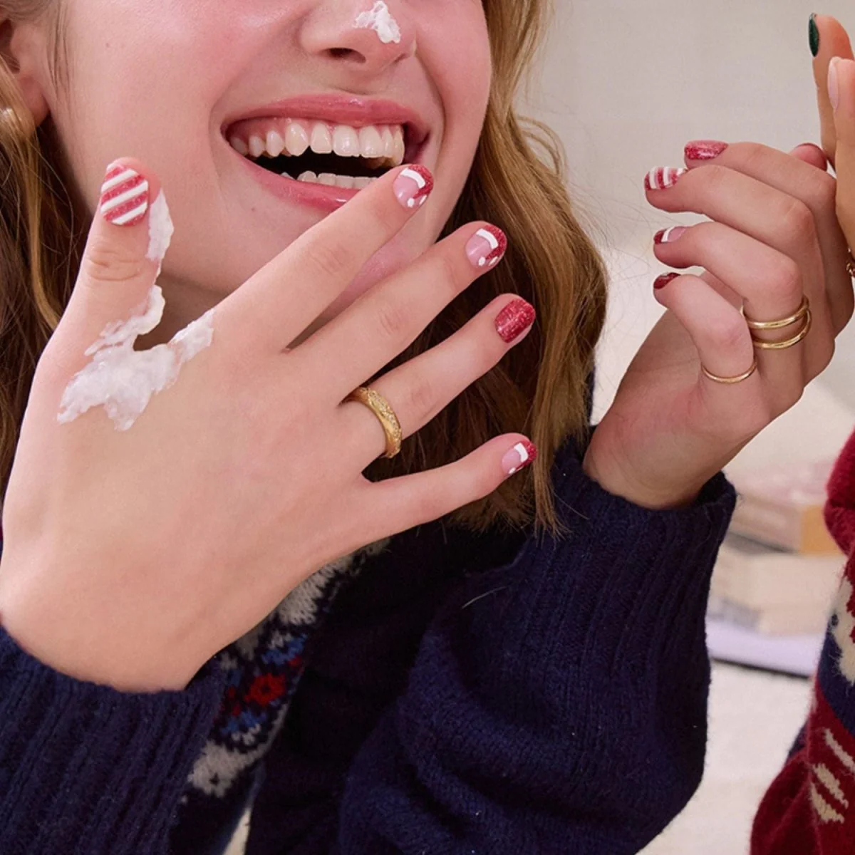 Semi-Cured Gel Nail - N Santa Cane - Image 3